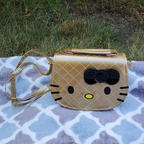 Hello Kitty Gold Faux Quilted leather Mini Bag - Picture 10 of 10